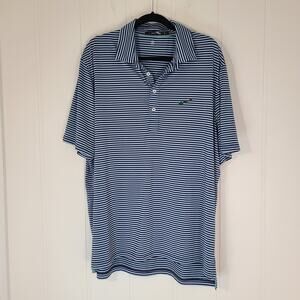 Ralph Lauren X Golf Polo Shirt Blue Stripes Performance Athletic Preppy Mens XL